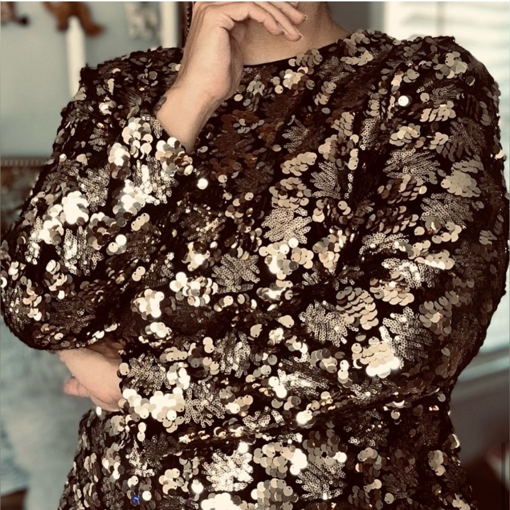 Unique 21 Sequin Long Sleeved Mini Dress - Picture 3 of 6